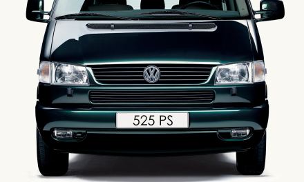 Oto VW T4, który potrzebował 15,7 s na sprint. Tak, sprint – do 200 km/h